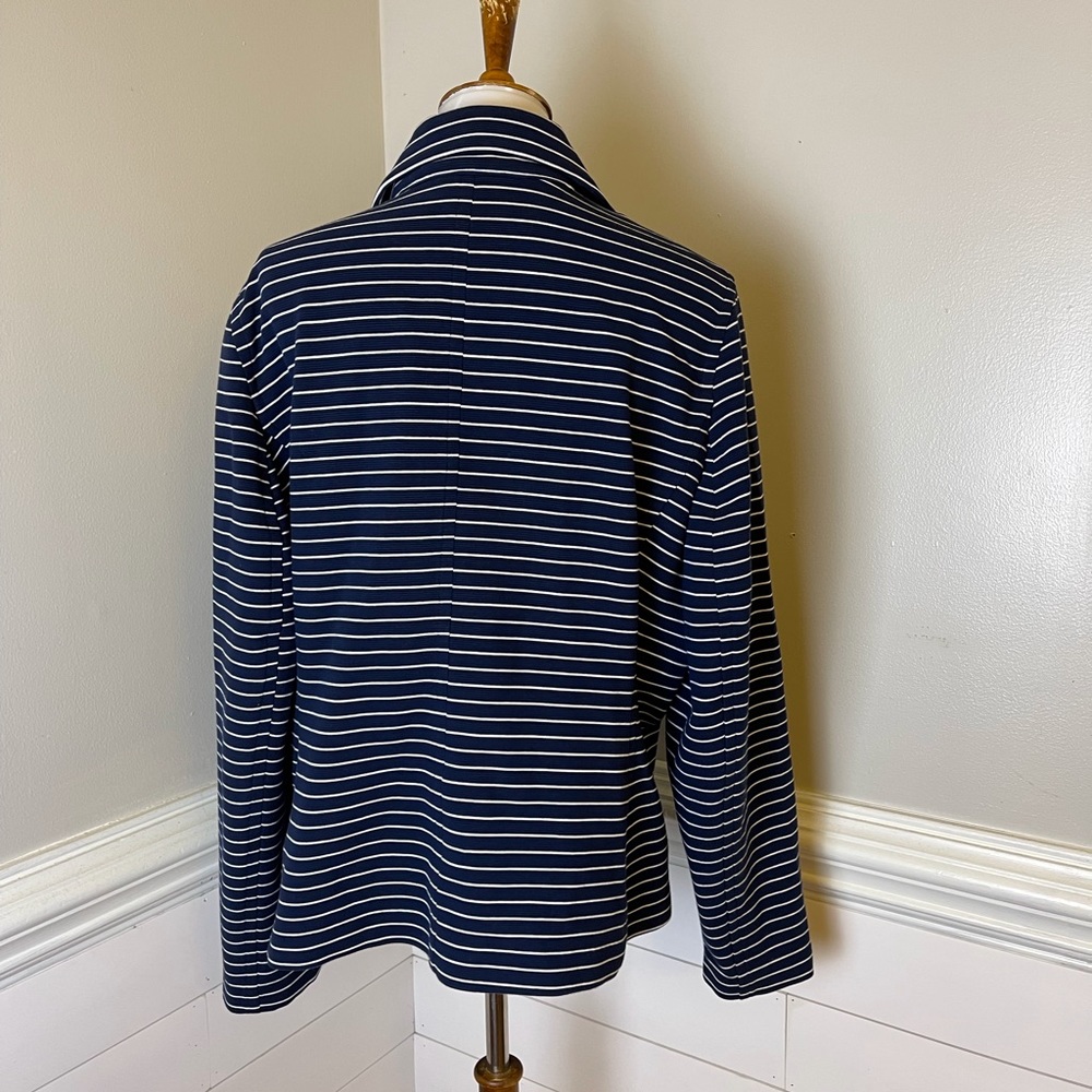 Talbots Navy Striped Jacket XL FREE SHIP - Picture 4 of 5